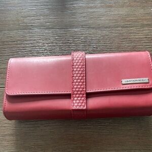 JANTAMINIAU red KLM clutch airline bag purse perfect for traveling